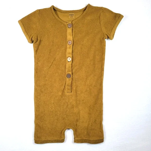 Kidwild Kids Romper Jumper Size 4-5Y Green Short Sleeve Terry Cloth Casual Boho - Picture 1 of 5